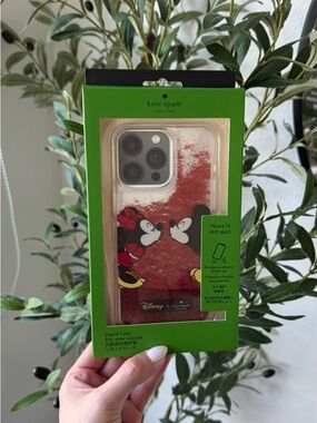 Kate Spade x Disney Minnie & Mickey Red Glitter iPhone 15 Pro Max Case